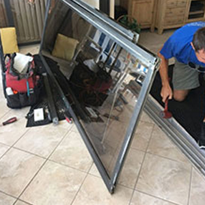 sliding glass door frame repair Palm Springs